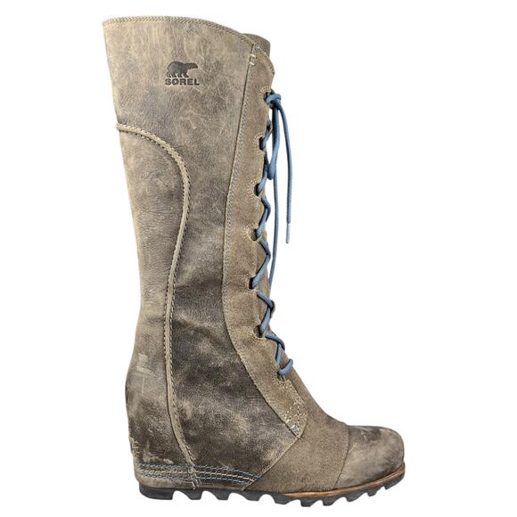 Sorel Women’s Cate The Great Brown Suede Wedge Riding Boot Size US 9 - Picture 1 of 11